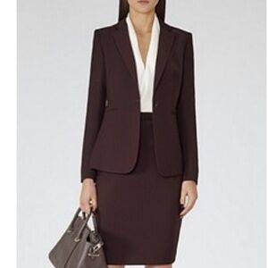 Reiss Camilla Grape Textured Skirt